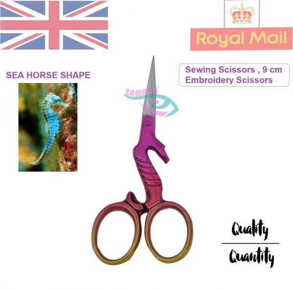 Sea Horse Embroidery Scissors Pink, embroidery stitch scissors