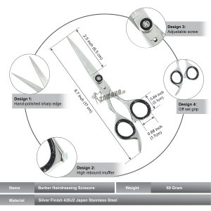 Lefty Hairdresser professional Hair Razor scissors left-handed 6.5 inch hair scissors (Cutting Scissors+Thinning Scissors)