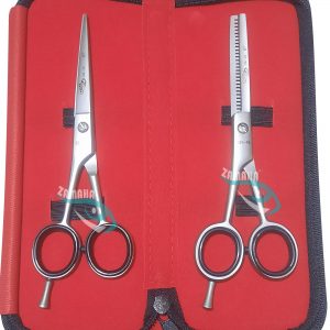 Left Handed Hair Barber Scissors Set - offset handle - Sharp Edges - Professional