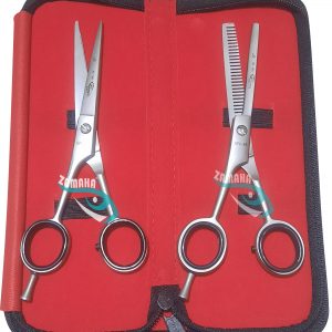 Left Handed Hair Barber Scissors Set - offset handle - Sharp Edges - Professional